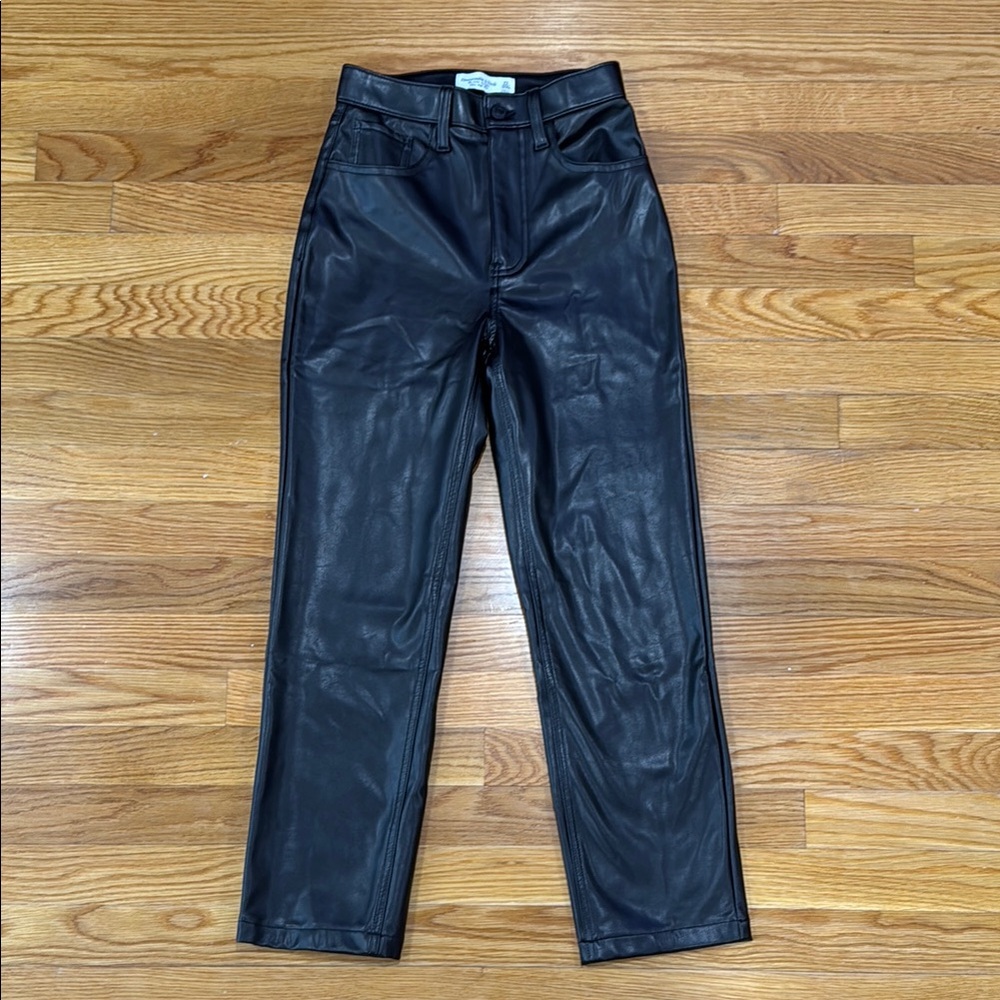 Leather ankle straight Ulta high rise pant.
